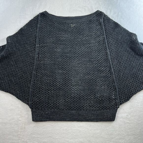 Anthropologie Pilcro Open Stitch Crew Neck Sweater Gray Slouchy Oversized Knit - Picture 11 of 15